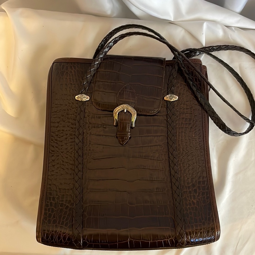 Rare 90’s Brighton Vintage Donna Faux Croc Tote